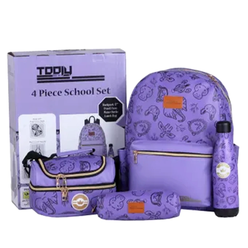 Tooly Backpack set of 4 size 17 inch Purple