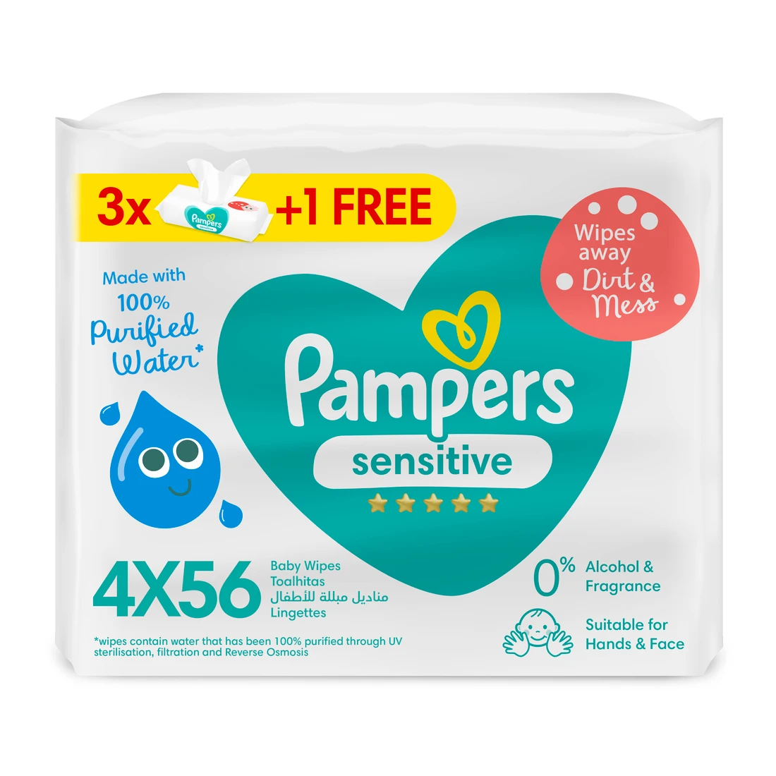 Pampers Baby Wipes for Hands and Face 224 Wipes  