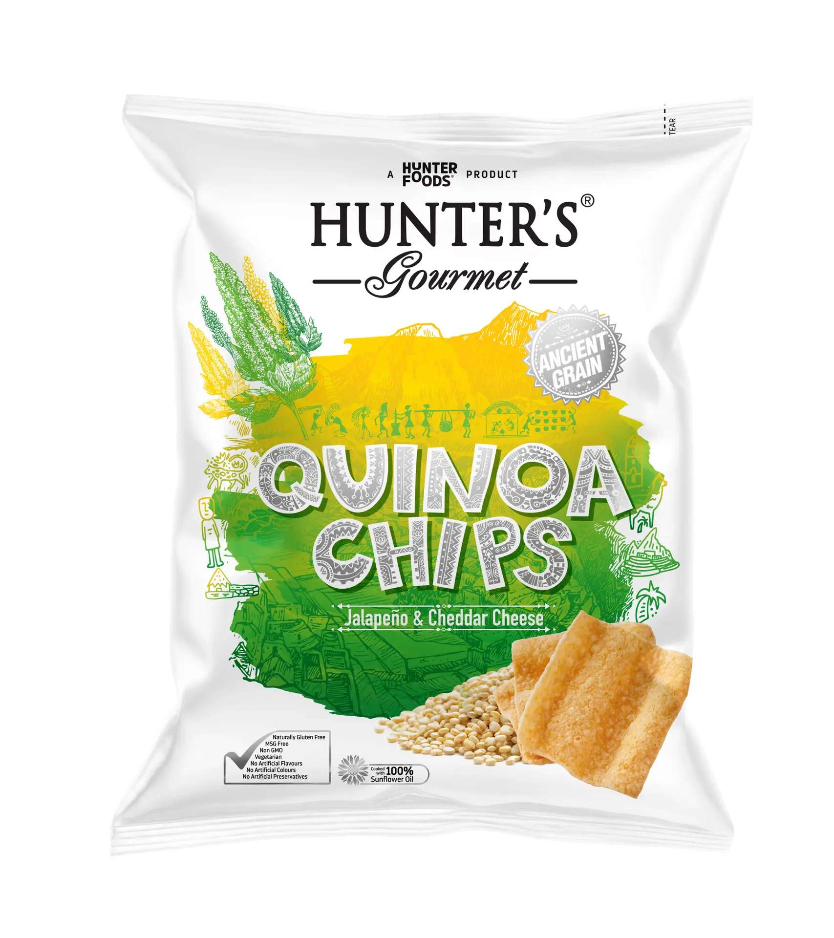 Hunter Quinoa Chips Jalapeno and Cheddar 75 gm - view 1
