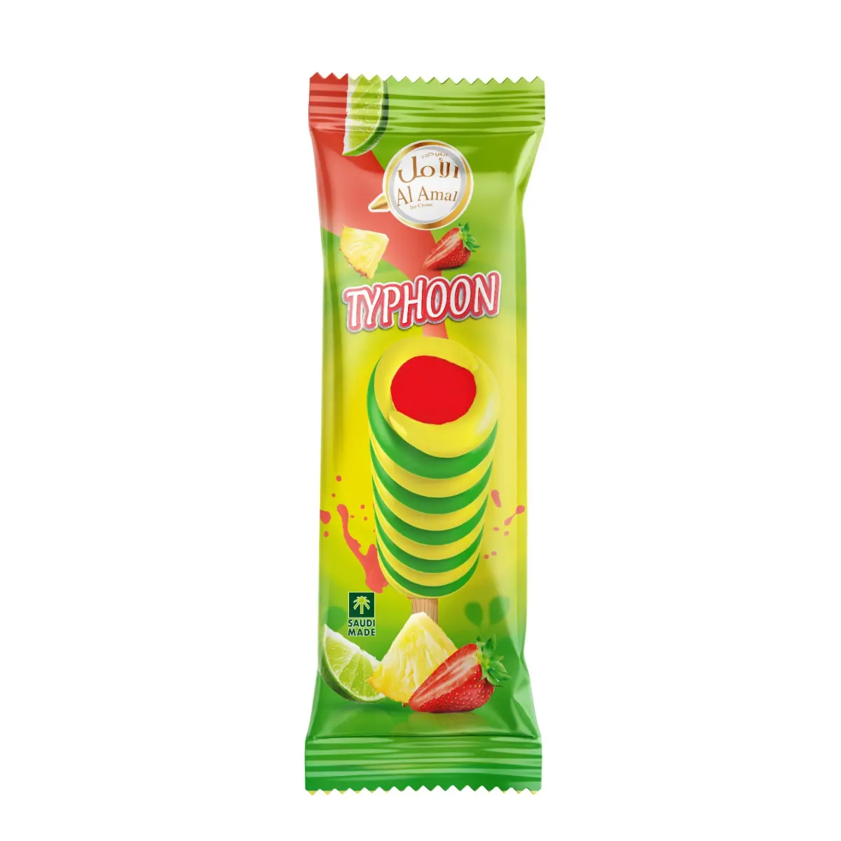 Al Amal Ice Cream Typhoon Strawberry And Lemon And Pineapple 85 ml - view 1