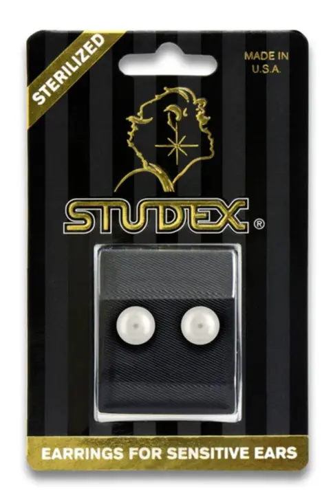 Studex Gold Plated 7mm White Pearl/Pr- Earrings For Sensitive Ears - view 5