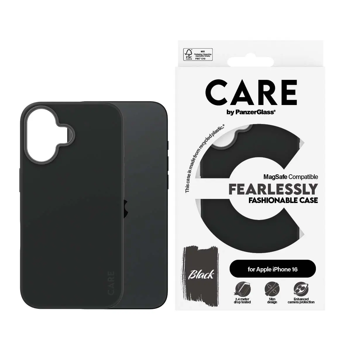 Panzerglass Fashionable Case Black With Magsafe Iphone 16 - view 3