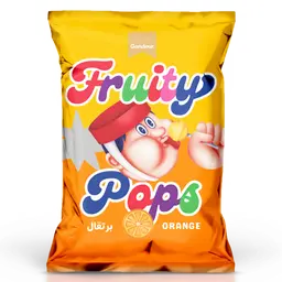 Gandour Fruity Pops Lolipop Zesty Orange 15 pcs 8.6 gm