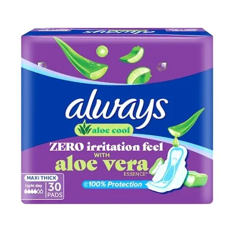 Always Cool & Dry Sanitary Pad With Wings Large 30 Pads - view 1