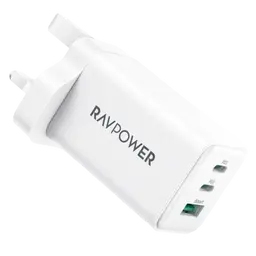 راف بور RP-PC172 PD بايونير 65 واط شاحن حائط 3 منافذ ابيض