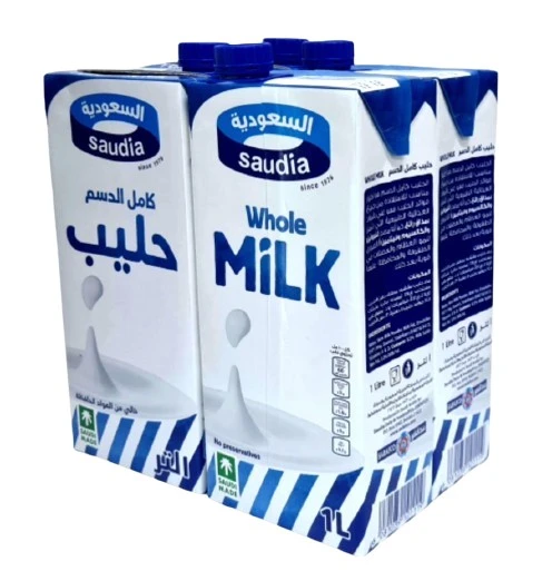 Saudia UHT Milk Full Fat 1LtrX4
