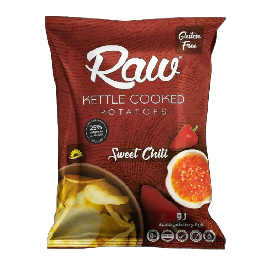 Raw Kettle Cooked Potato Chips With Sweet Chili Gluten Free 60 gm - view 1