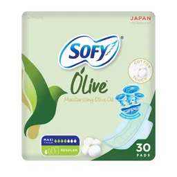 Sofy feminine pads with moisturizing olive oil normal 30 pads