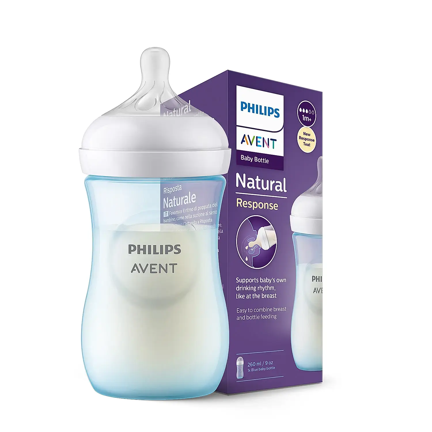 Philips Avent Natural 2.0 Feeding Bottle Blue 260 ml  - view 4