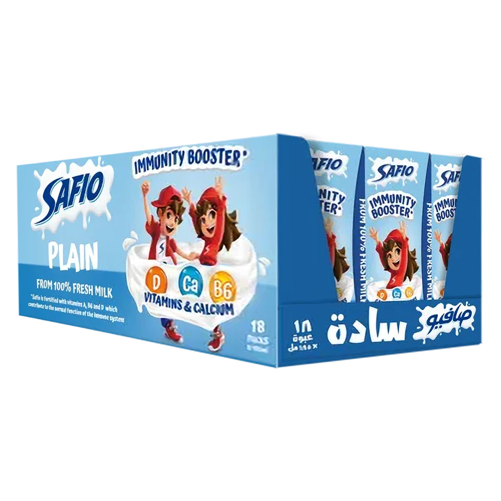 Safio Full Fat Long Life Milk 18 pcs 185 ml