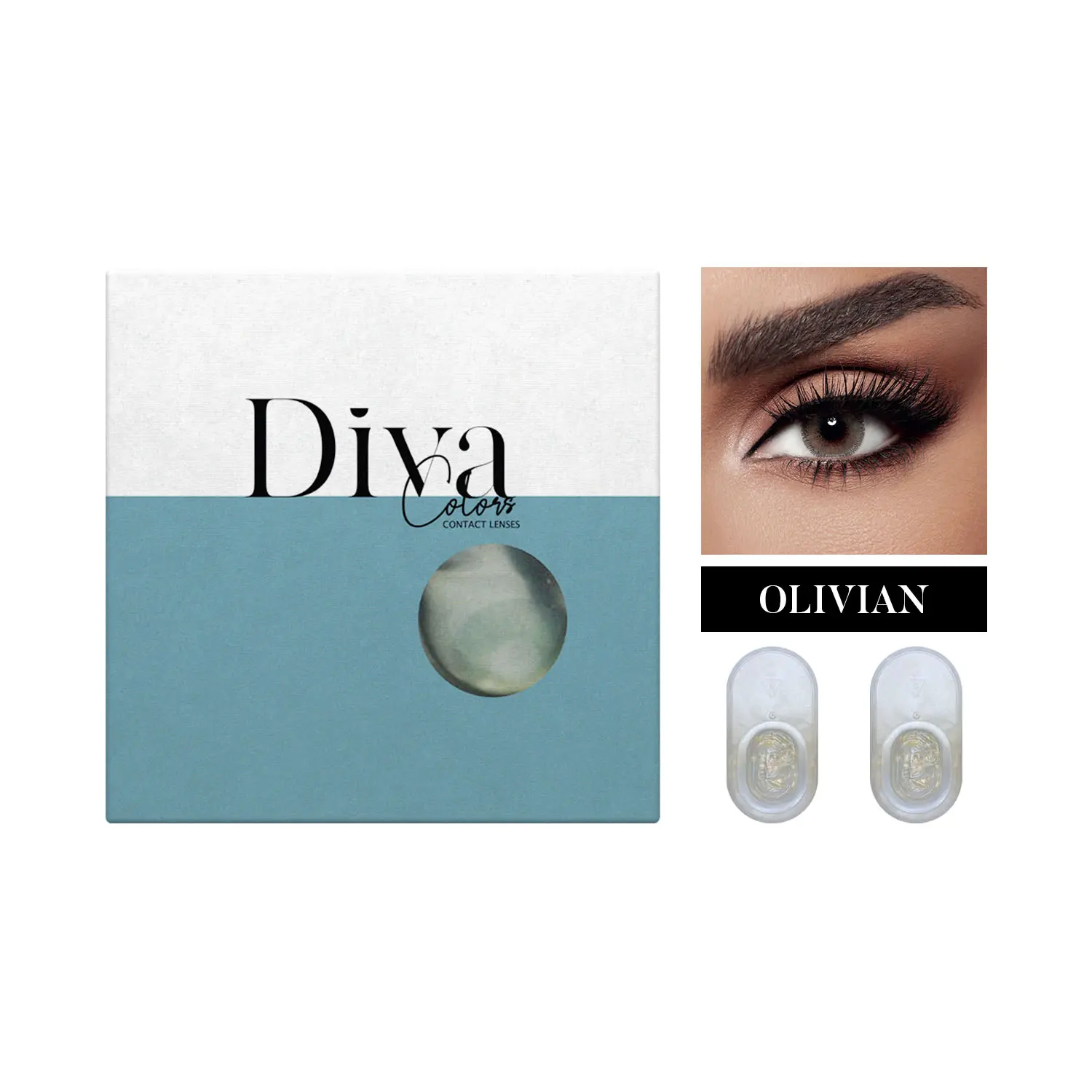 Diva Plano Contact Lenses Monthly Olivian - view 2