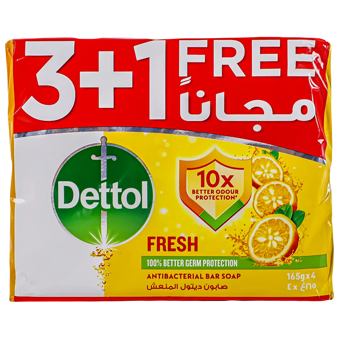 Dettol Fresh Anti Bacterial Bar Soap 165 gm Pack Of 4 - view 2