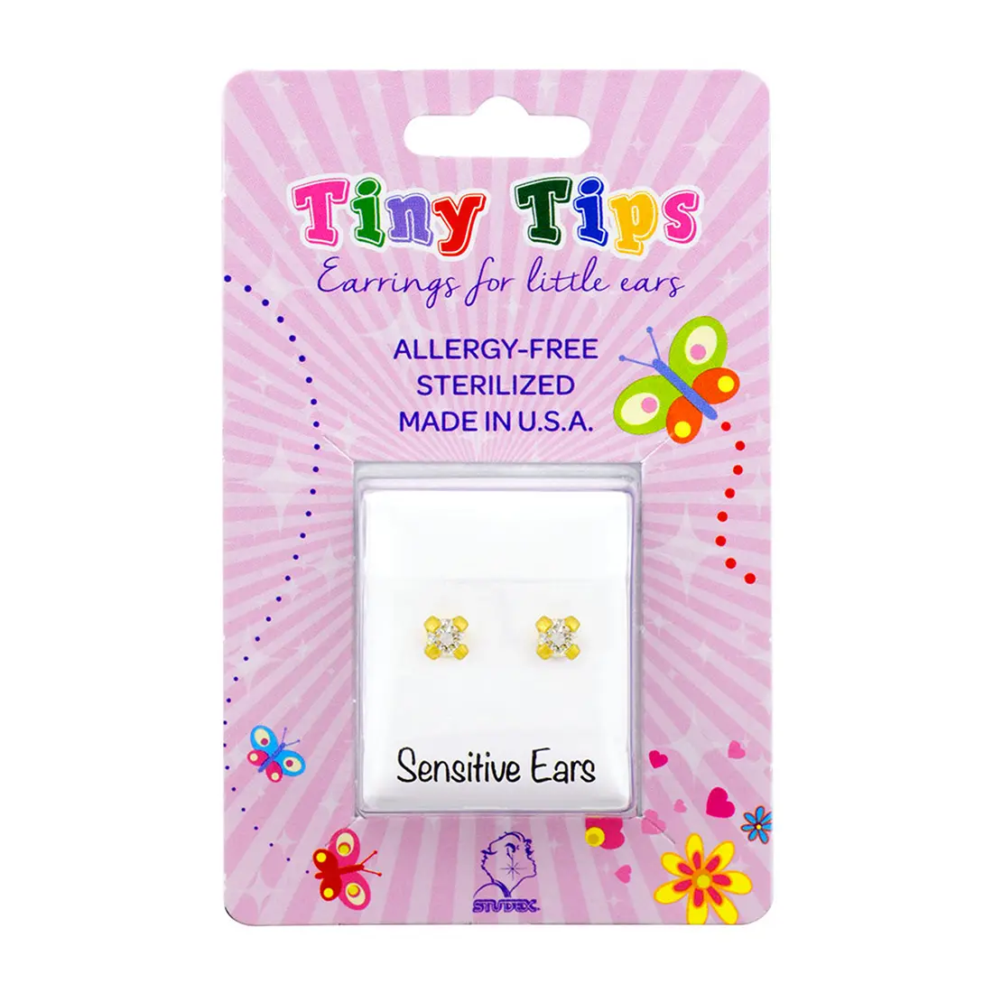 Studex Gold Plated Tiffany 2mm Cz- Earrings For Sensitive Ears - view 5