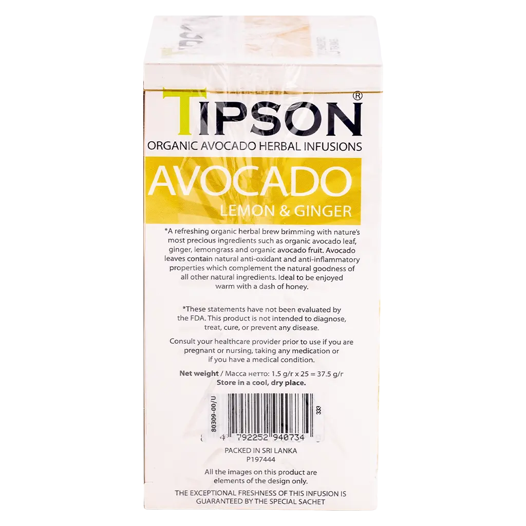 Tipson Tea Avocado Lemon & Ginger 25 Tea Bag - view 3