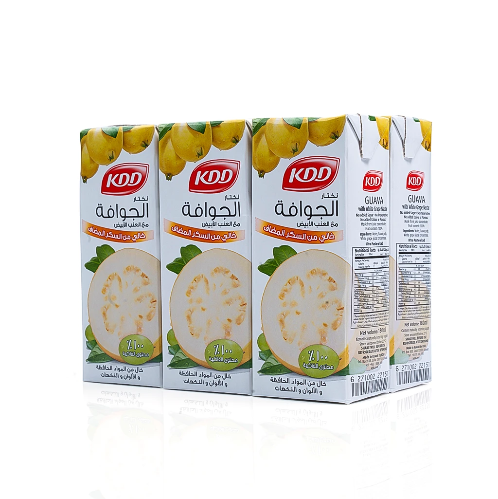 Kdd Nectar Guava and white Grape no added sugar 6 pcs 180 ml