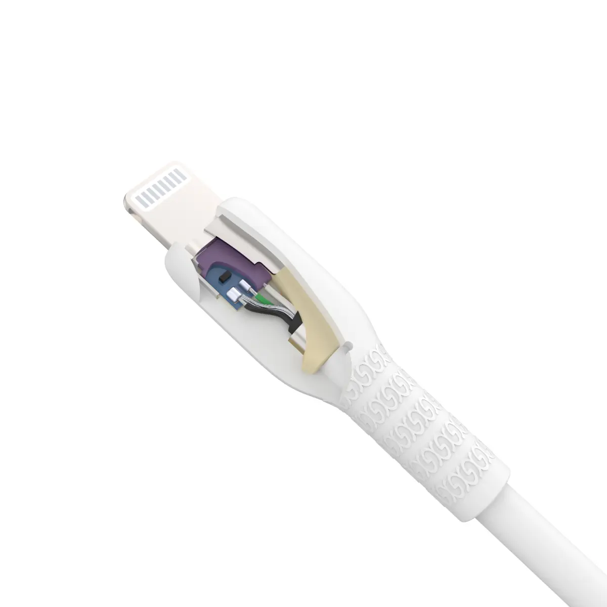 Gizmo 12W White Pure Silicone USB-A to Lightning Charging Cable 1m - view 6