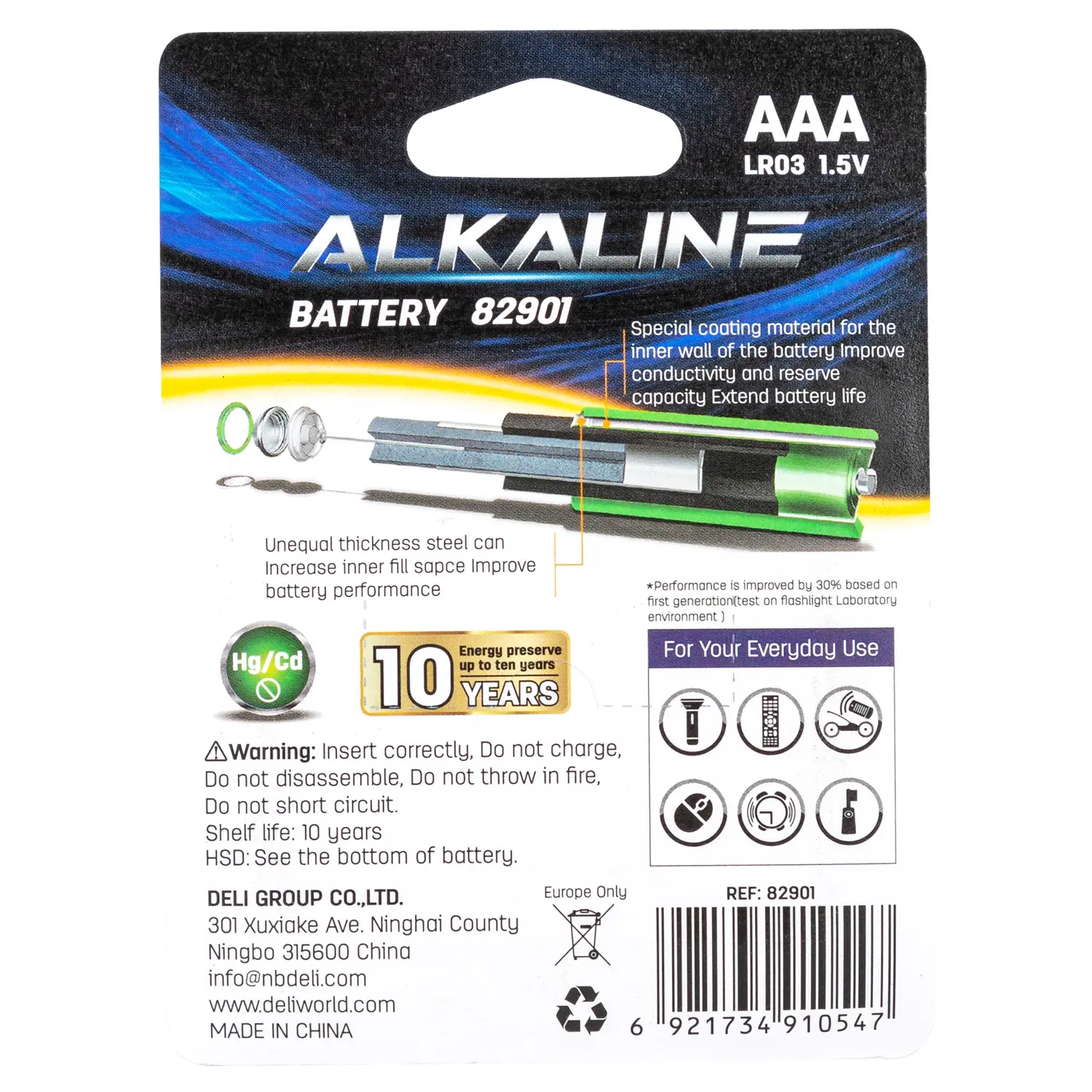 Deli Batteries Plus Power 6 pcs AAA Size - view 2