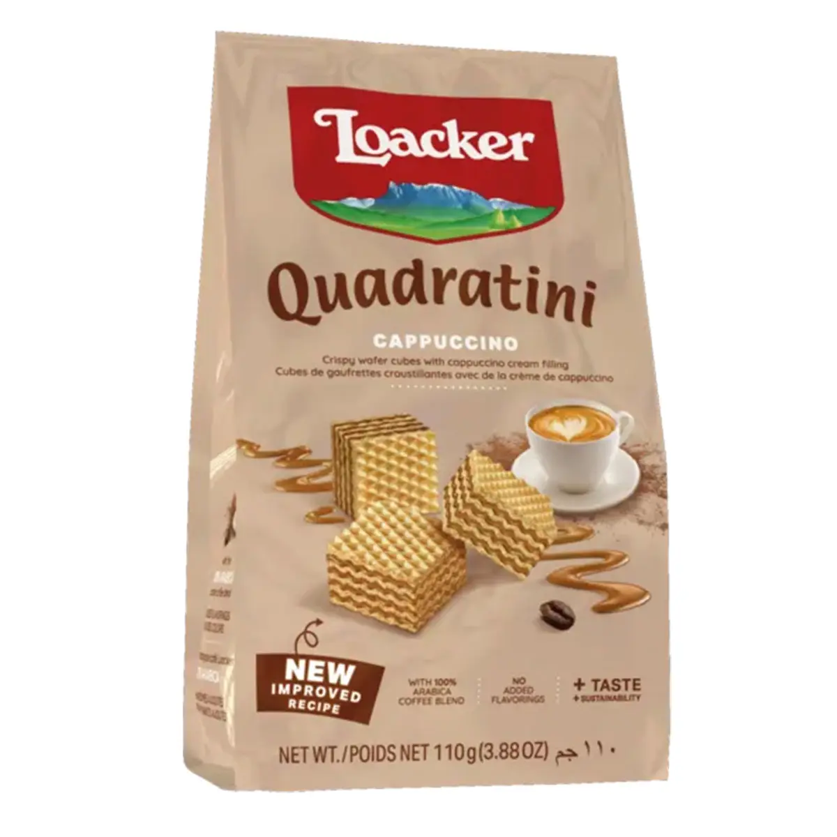 Loacker Quadratini Wafer With Cappuccino 110 gm - view 1