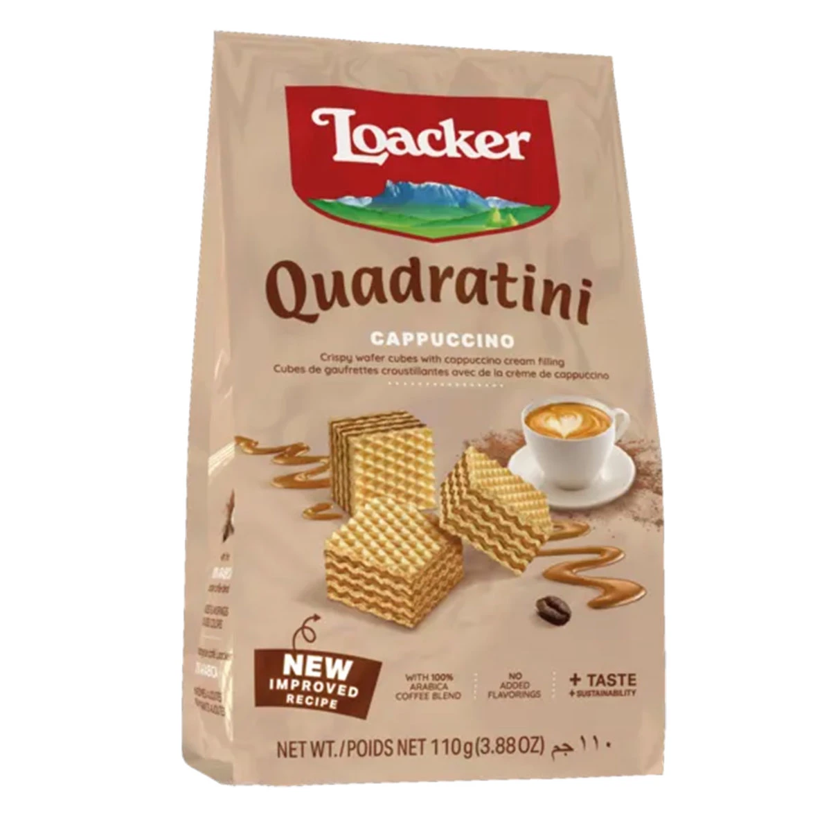 Loacker Quadratini Wafer With Cappuccino 110 gm