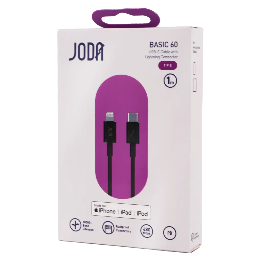 Joda Cable Tybe C to Lightning Black Color with PC Hard Head 1 M - view 2