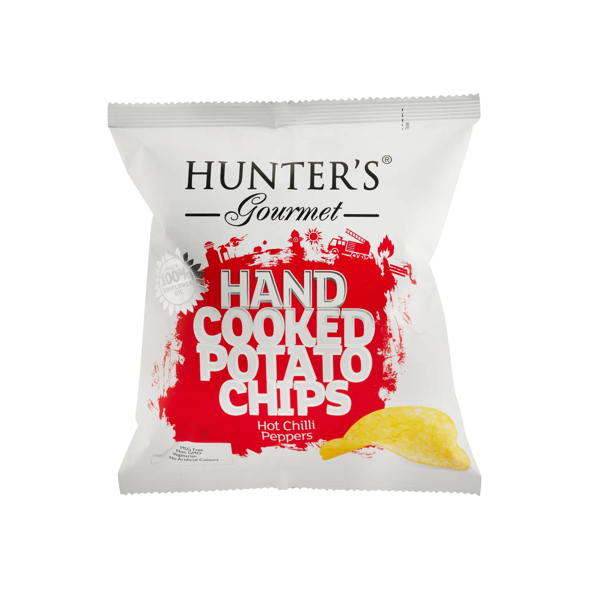Hunter'S Gourmet Hand Cooked Potato Chips Hot Chilli Peppers 40Gm - view 1