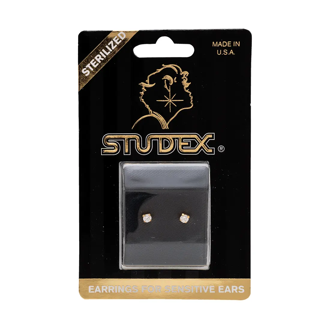 Studex Gold Plated Tiffany 3mm Cz- Earrings For Sensitive Ears - view 2
