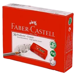 Faber Castell Erasers PVC Free Paper Slv. Red set of 30