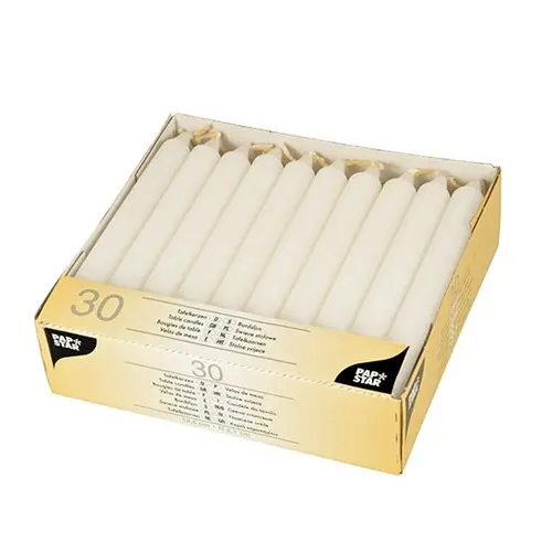 Papstar Table Candles White 30 Pieces - view 2