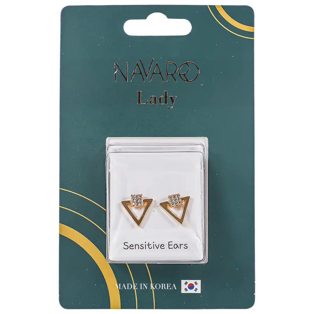Navaro Elegant Medical Earrings Designed For Woman Gold G035 - view 1