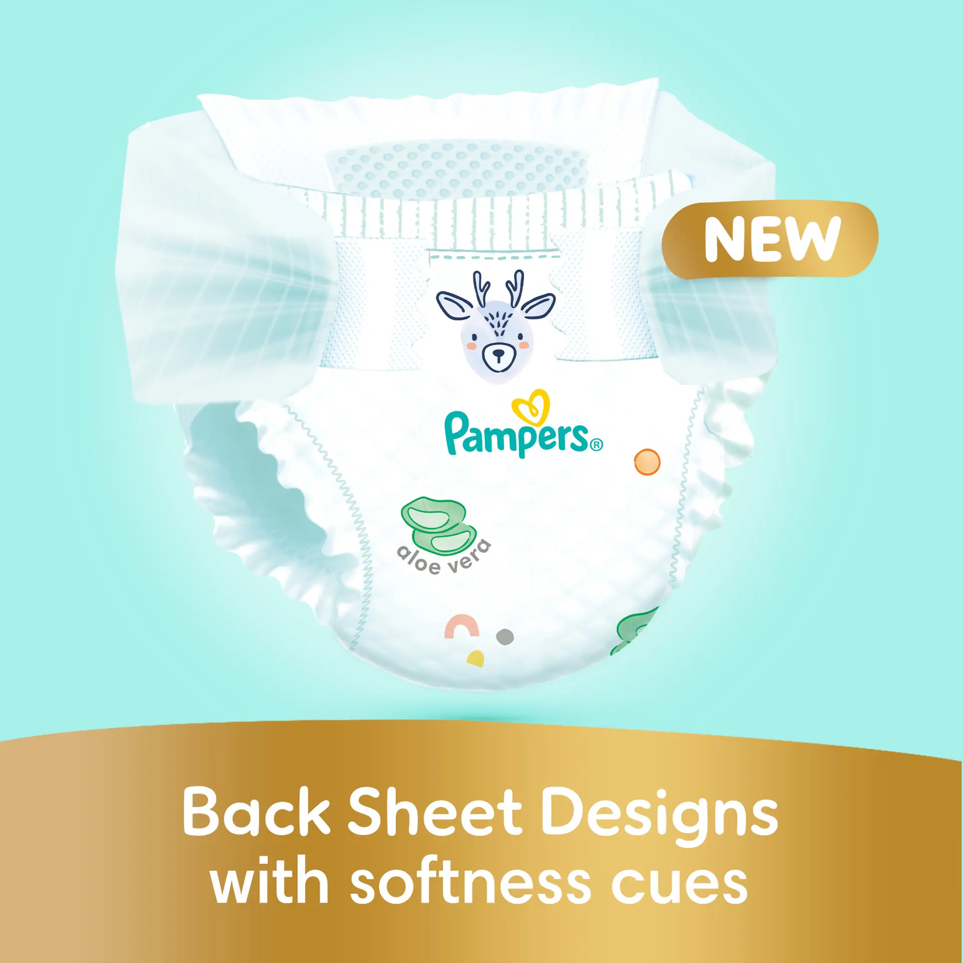 Pampers Diapers Ultimate Comfort Taped Size 5 Aloe Vera Lotion & Vitamin E 56 Diapers  - view 4
