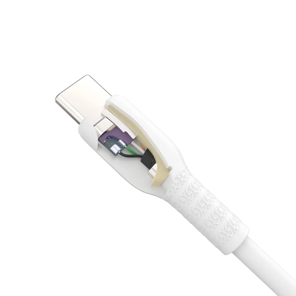 Gizmo 60W White Pure Silicone USB-C to USB-C Charging Cable 1m - view 5