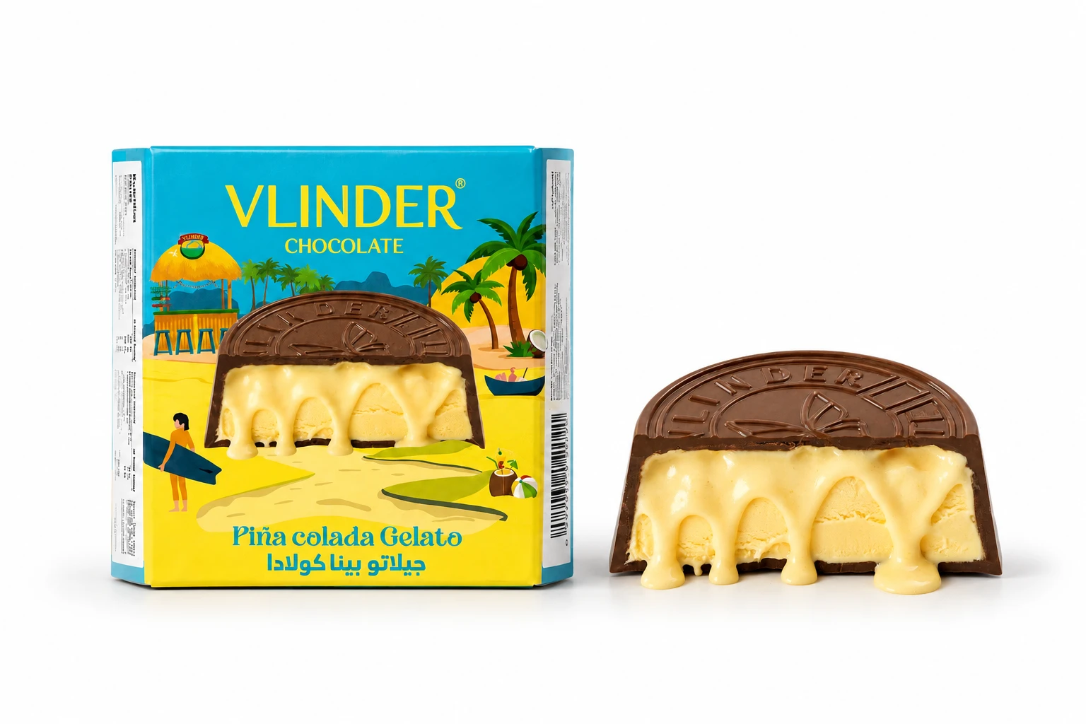 Vlinder Chocolate Coin with Piña Colada Gelato Filling 55 gm