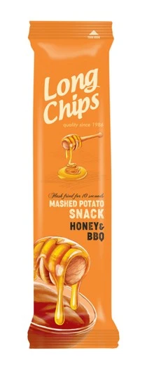 Long Chips Mashed Potato Snack Honey & BBQ 75 Gm