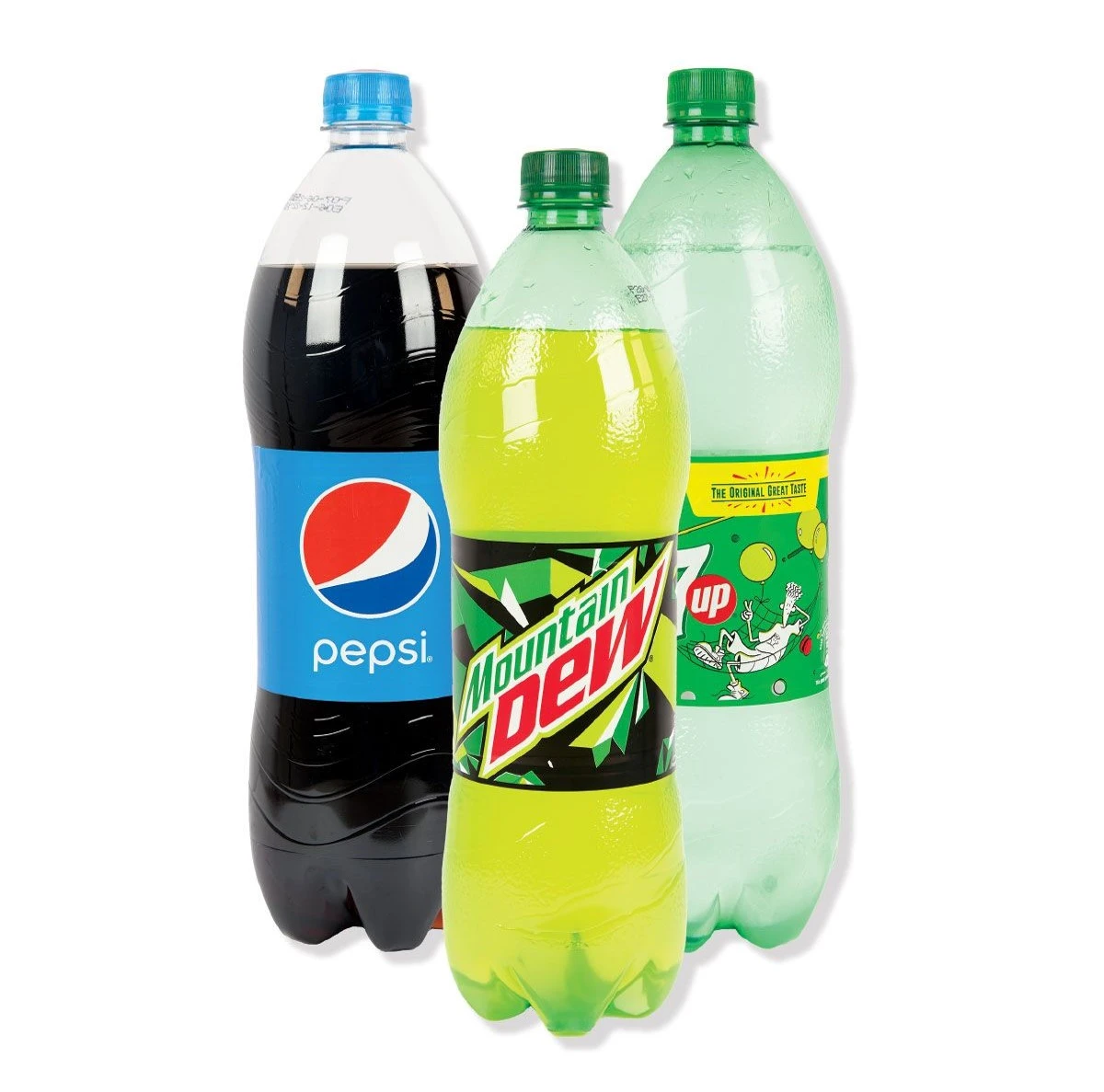 Pepsi, 7Up, Mountain Dew, Assorted Soft Drinks 3 pcs 1.25 L