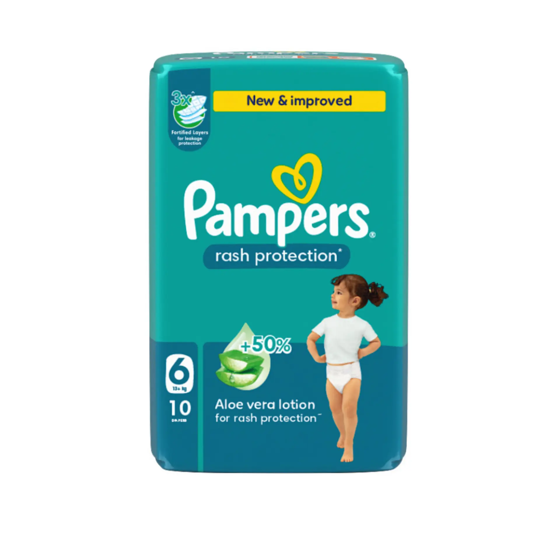 Pampers Diapers Rash Protection Taped Size 6 Aloe Vera Lotion  10 Diapers  - view 2