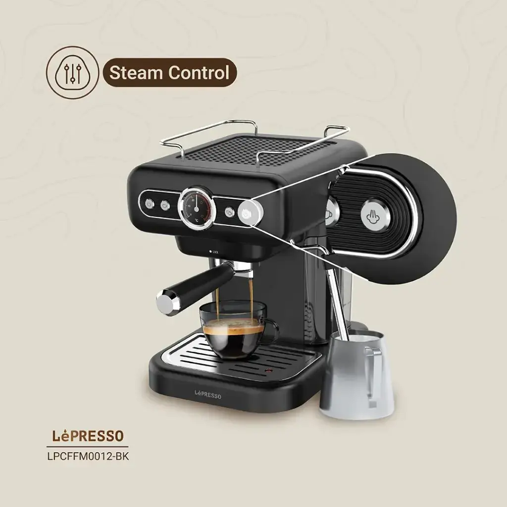 LePresso Retro Espresso Machine Boiler Gauge And Milk Steamer - Coffee machine - view 4