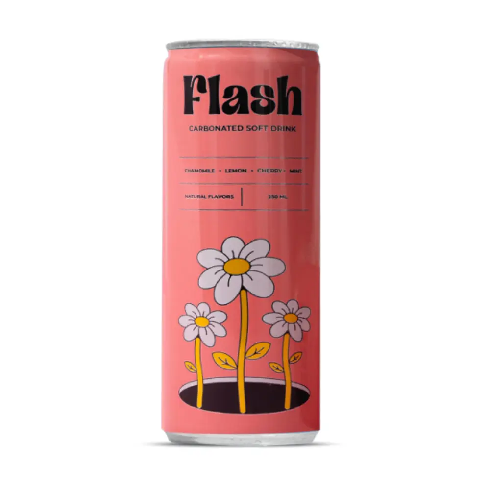 Flash Carbonated Soft Drink Natural Flavors Chamomile-Lemon-Cherry-Mint 250 Ml - view 1