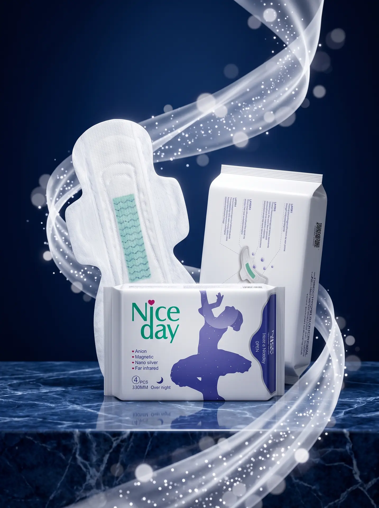 Nice Day Sanitary Pads With Anion Chip  nighttime 330 mm 4 pc - view 6