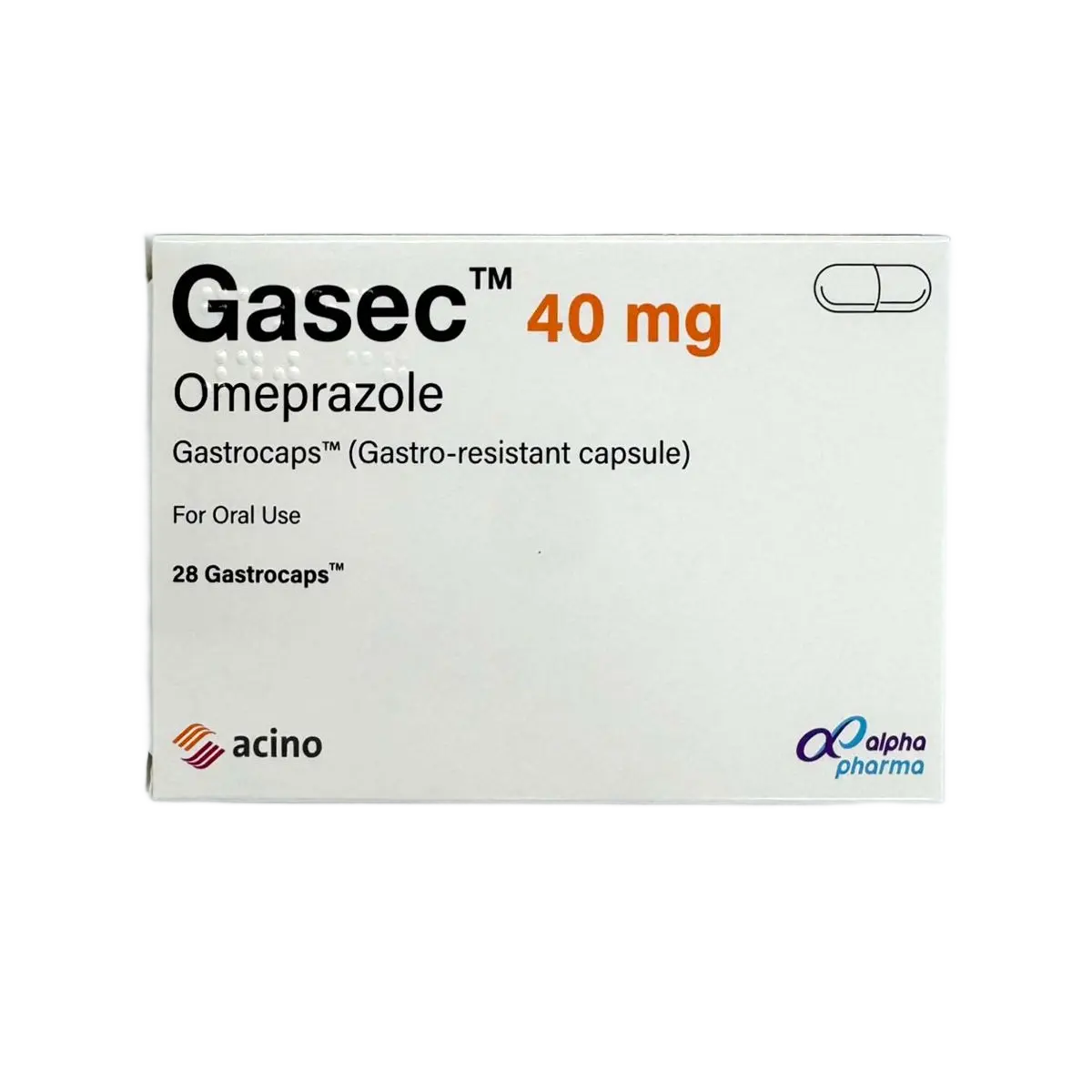 Gasec 40 mg 28 Capsules - view 1