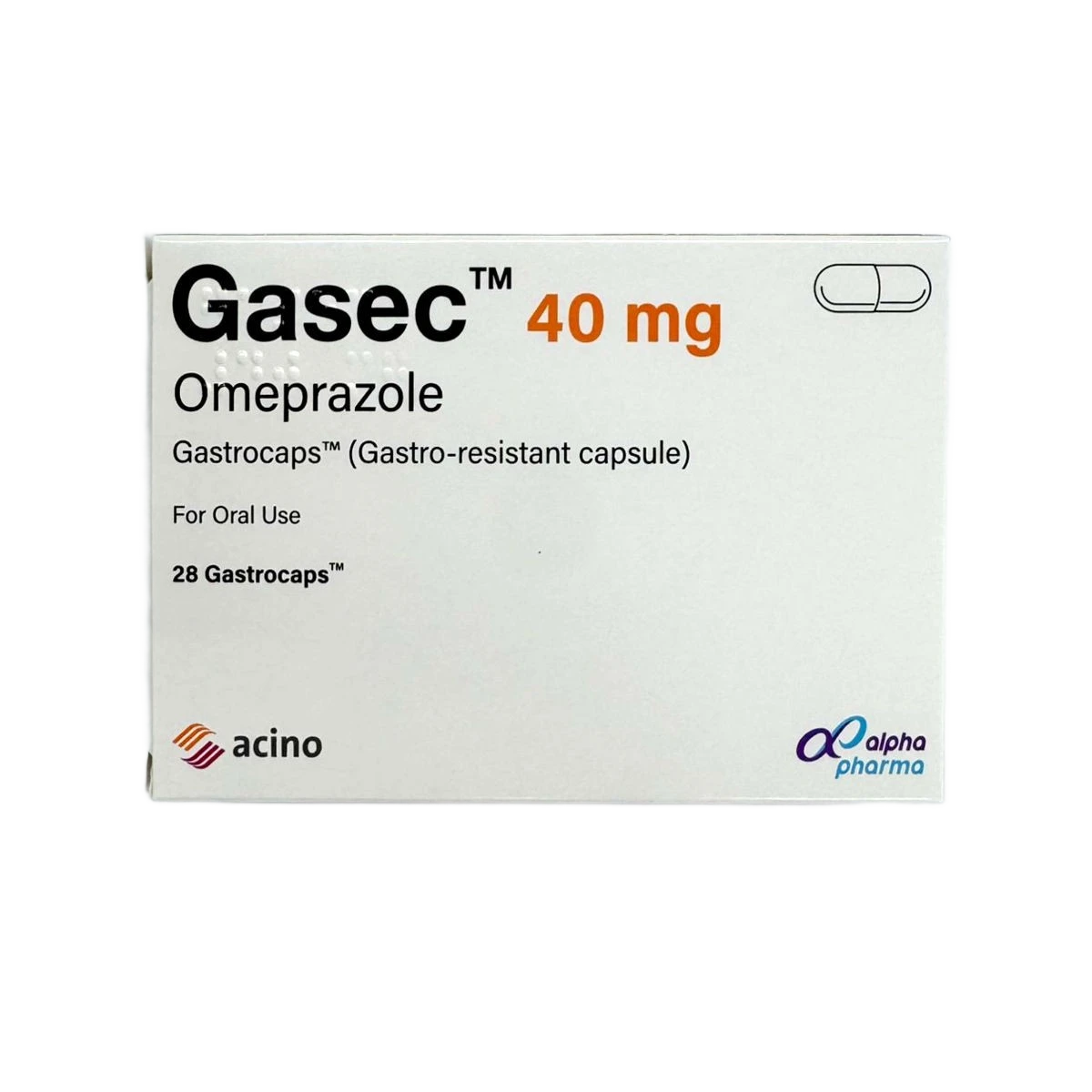 Gasec 40 mg 28 Capsules