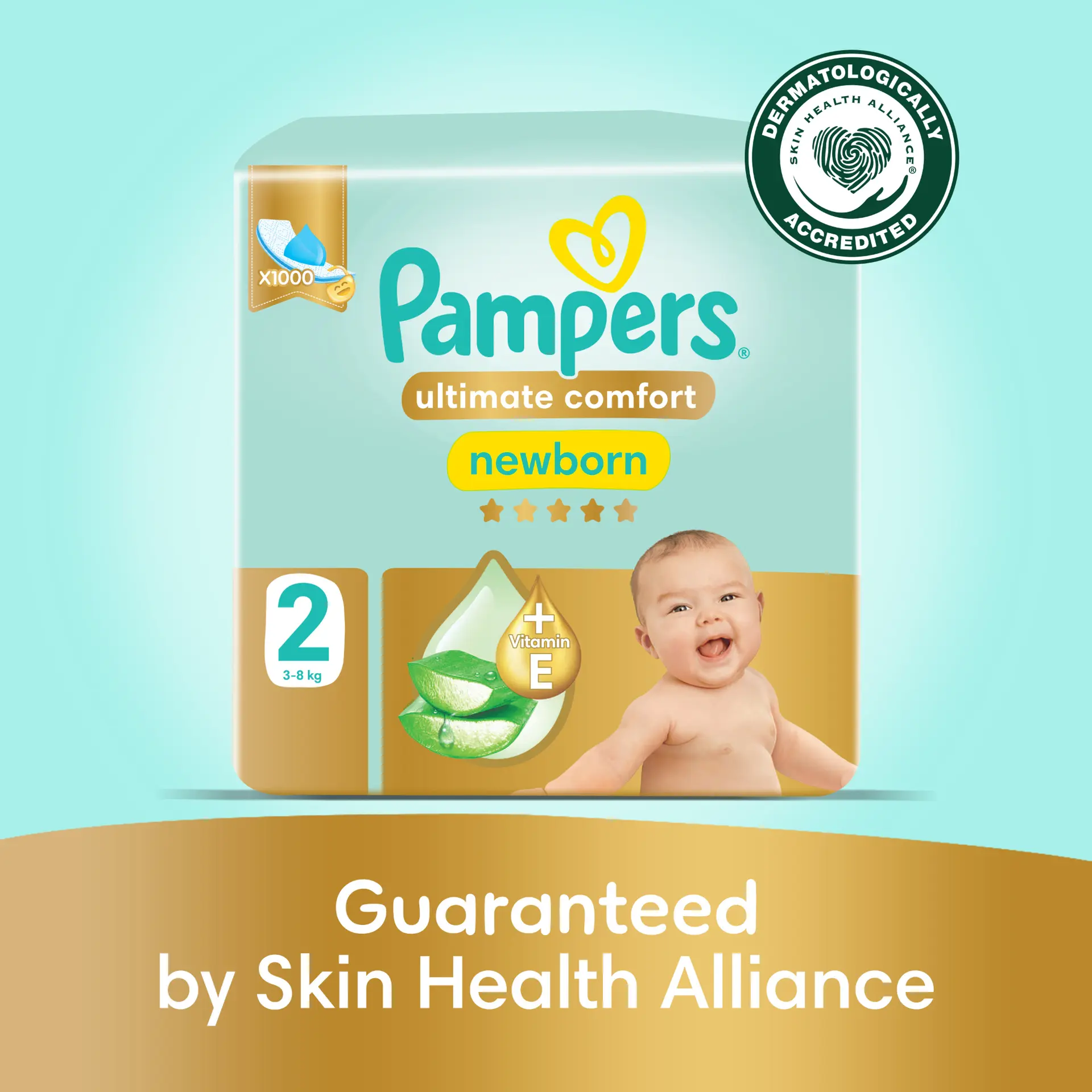 Pampers Diapers Ultimate Comfort Taped Size 2 Aloe Vera Lotion & Vitamin E 108 Diapers  - view 7
