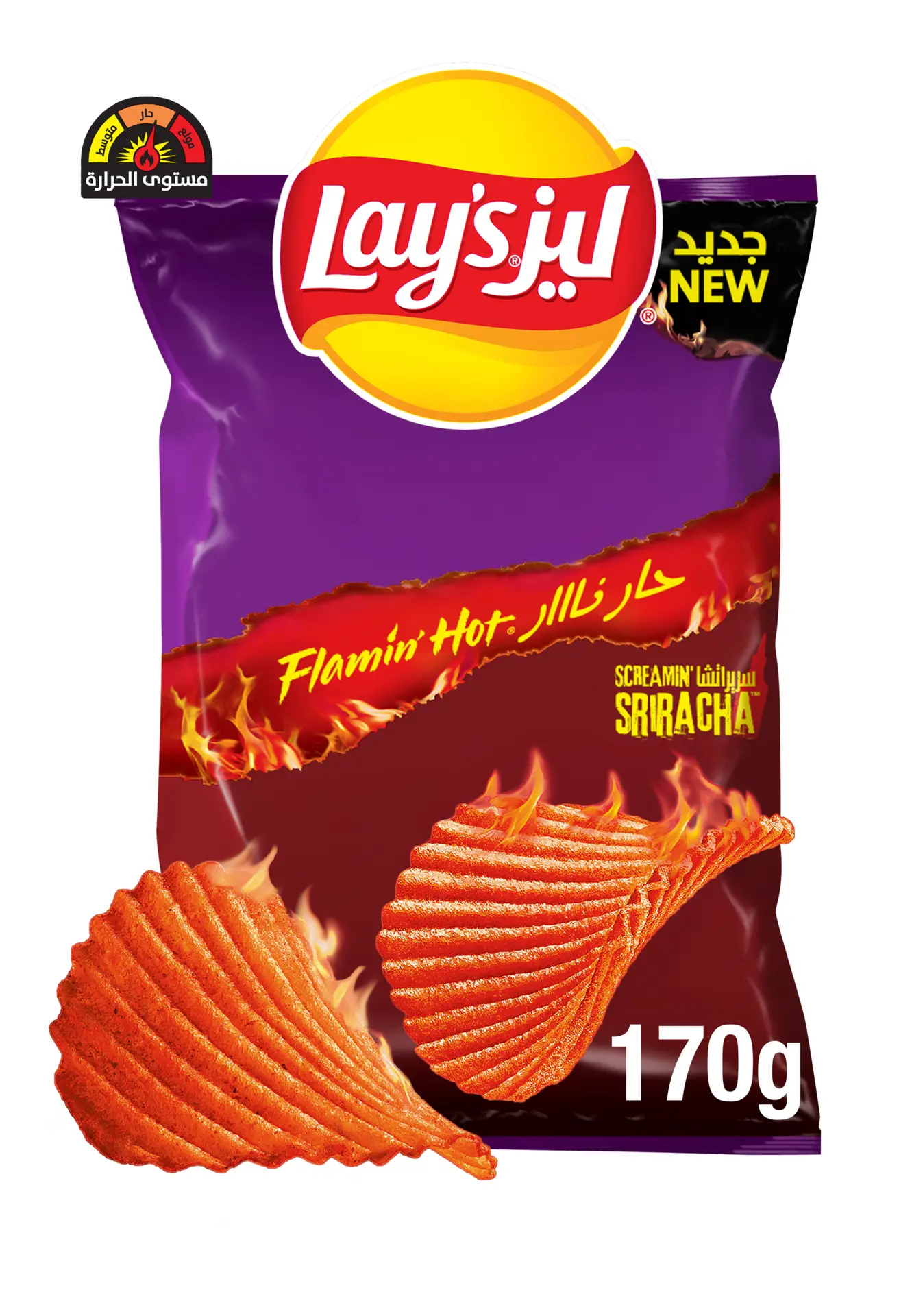 Lays Potato Chips Flamin Hot  Sriracha 170 gm - view 3