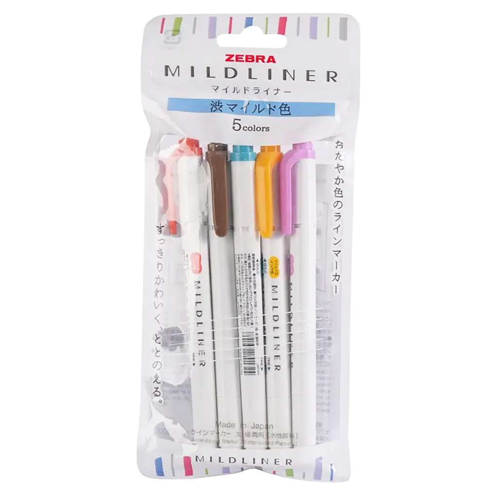 Zebra Mildliner Highlighter Pens Set of  5 Colors - view 1