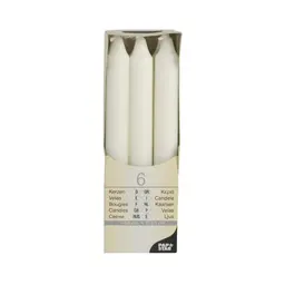 Papstar Table Candles White 6 Pieces