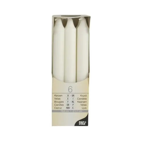 Papstar Table Candles White 6 Pieces - view 1