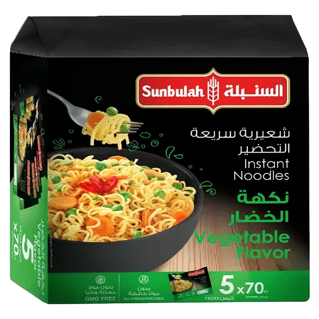 Sunbulah Instant Noodles Vegetables Flavor 5 pcs 70 gm