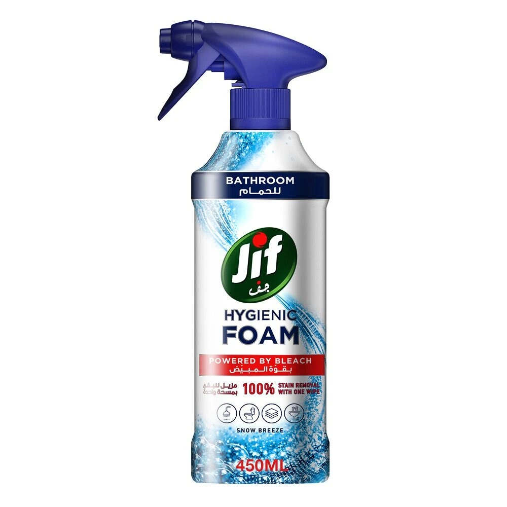 Jif Hygienic Foam Spray powered by bleach Bathroom 450ml