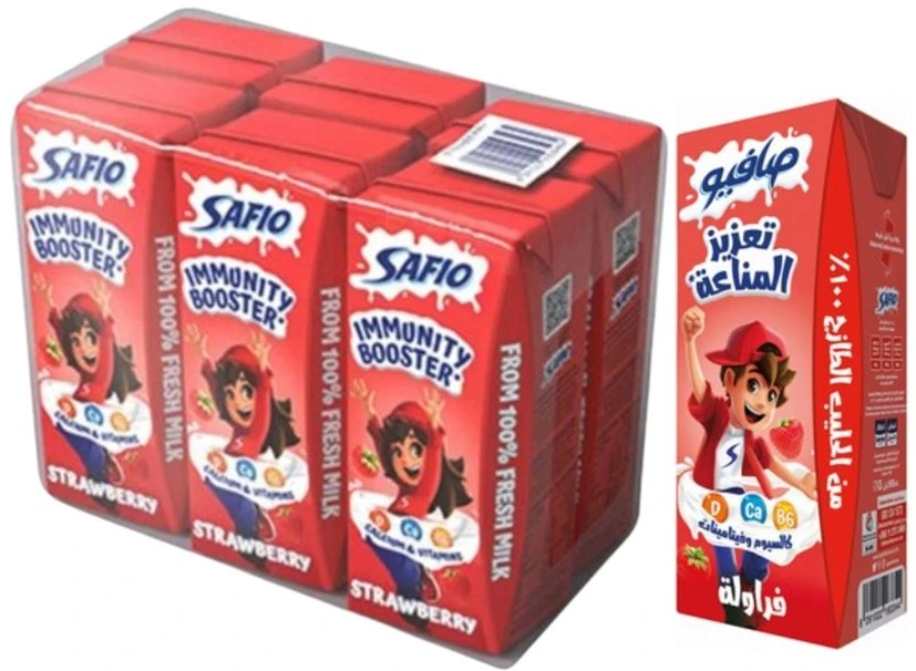 Safio UHT Immunity Booster Milk Strawberry 185MlX6