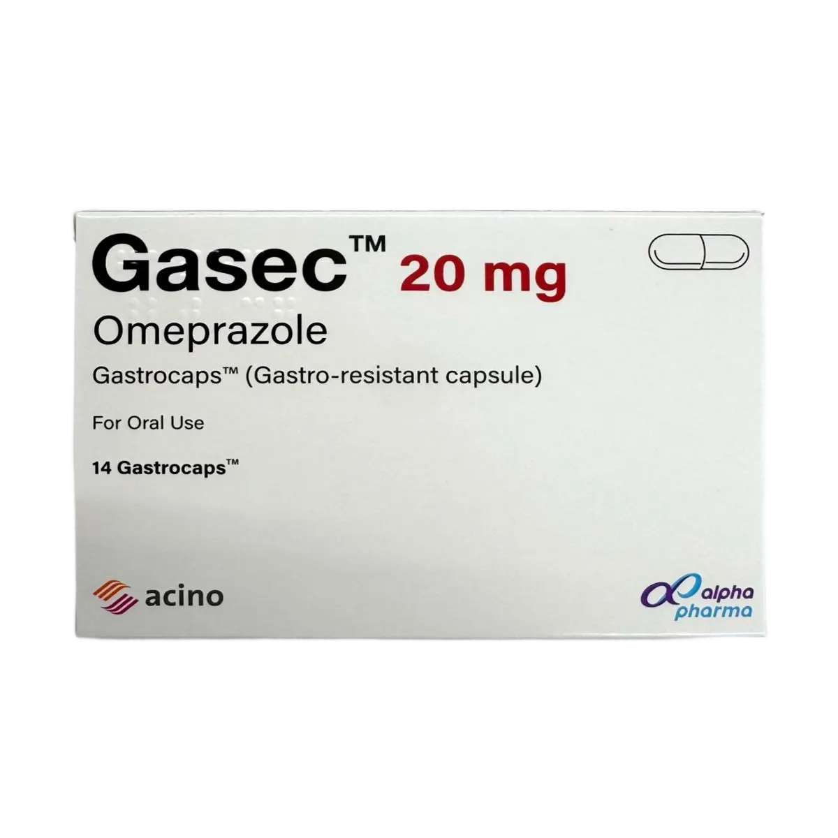 Gasec 20 mg 14 Capsules - view 2