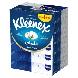 Kleenex Original Facial Tissue, 2 PLY, 6 Tissue Boxes x 70 Sheets, Soft Tissue Paper with Cotton Care for Face & Hands 